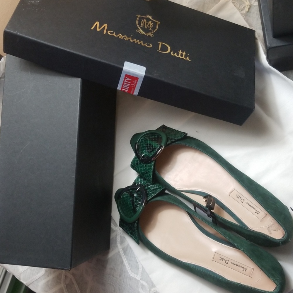NEW MASSIMO DUTTI FLAT SUEDE AND LEATHER SHOES 5 - Picture 7 of 7
